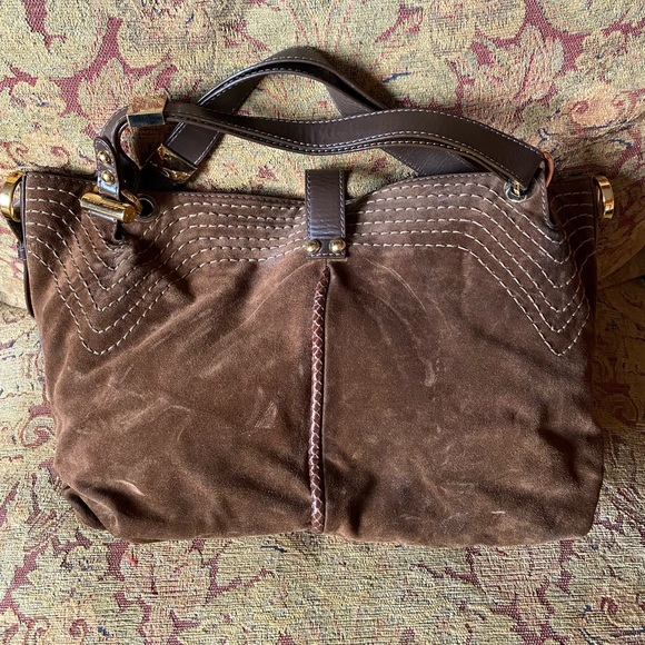 Vintage Jimmy Choo Brown Suede Handbag - Picture 2 of 15